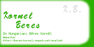 kornel beres business card